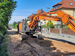 Baustelle auf der Hohensteinstraße