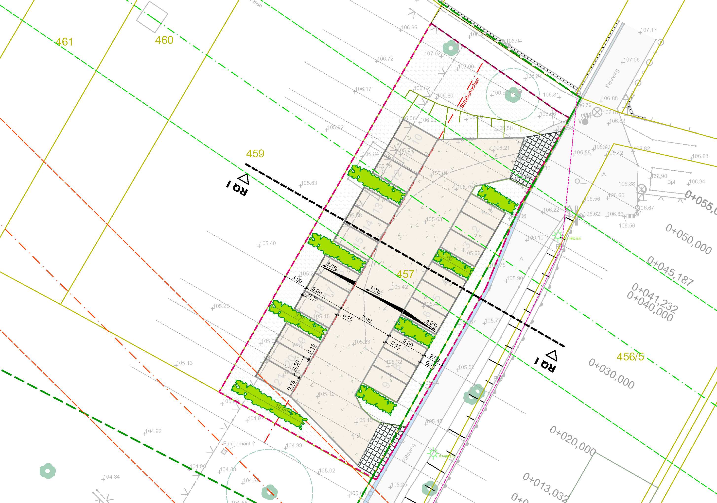 Planzeichnung Touristischer Parkplatz Kötitz