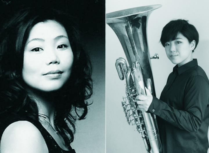 PIanistin Ryoko Taguchi und Shiho Murano (Tuba)