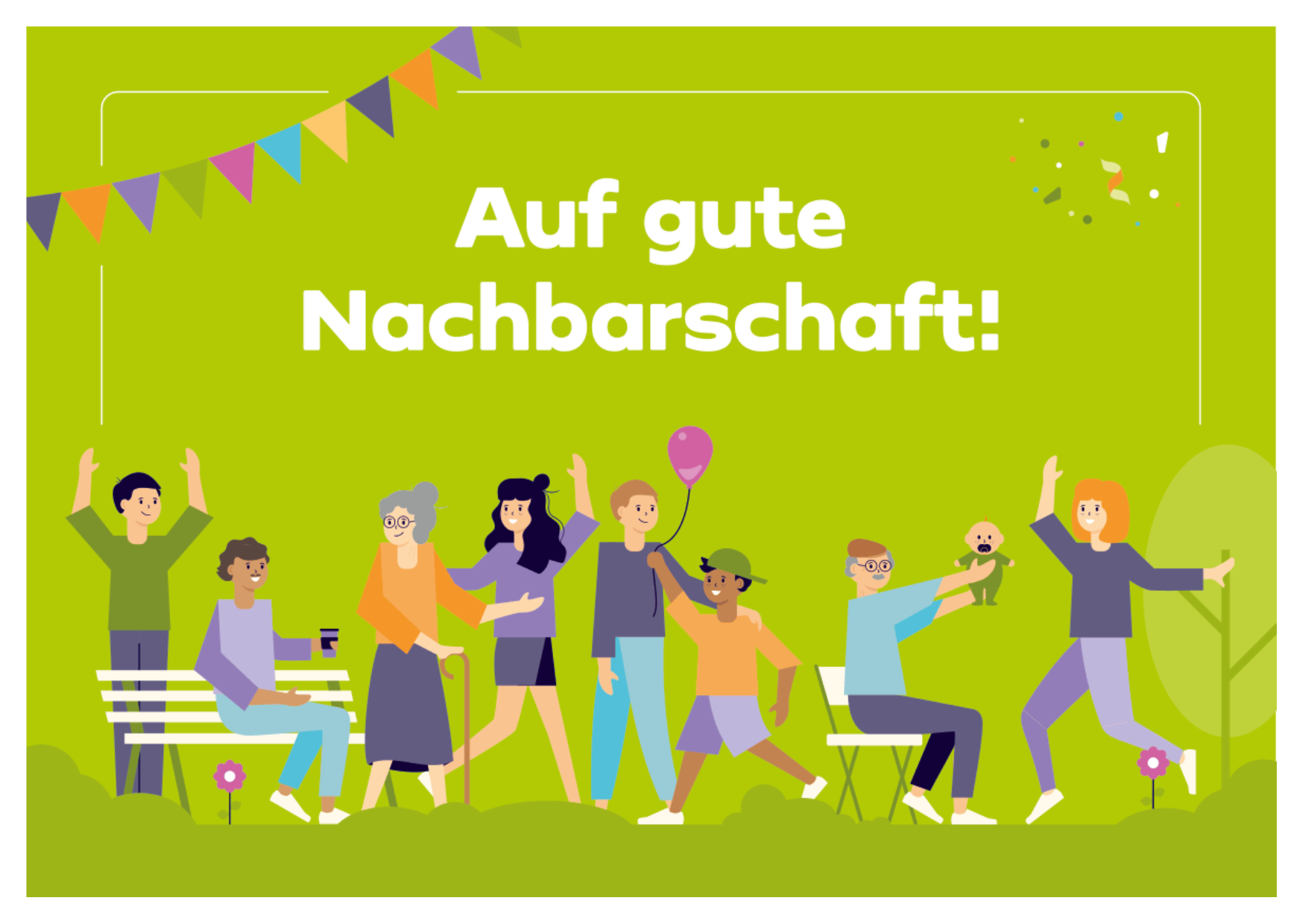 Plakat mit mit vielen Menschen darauf