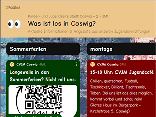 Padlet - Aktuelle Informationen  Angebote aus unseren Jugendeinrichtungen