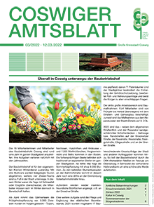 Titelseite des Amtsblattes vom 12.03.2022