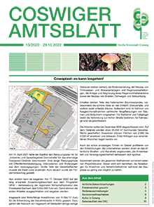 Titelseite des Amtsblattes vom 29.10.2022