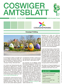 Titelseite des Amtsblattes vom 25.03.2023