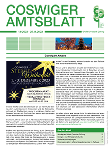 Titelseite des Amtsblattes vom 25.11.2023