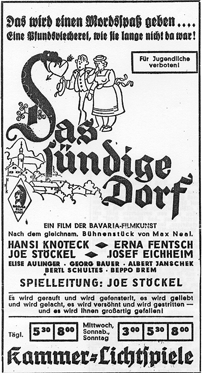 Filmplakat "Das sündige Dorf"