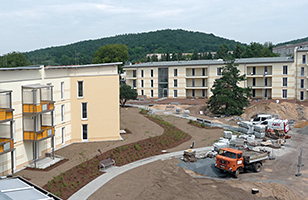 Baustelle Seniorenwohnpark im Spitzgrund vor der Fertigstellung